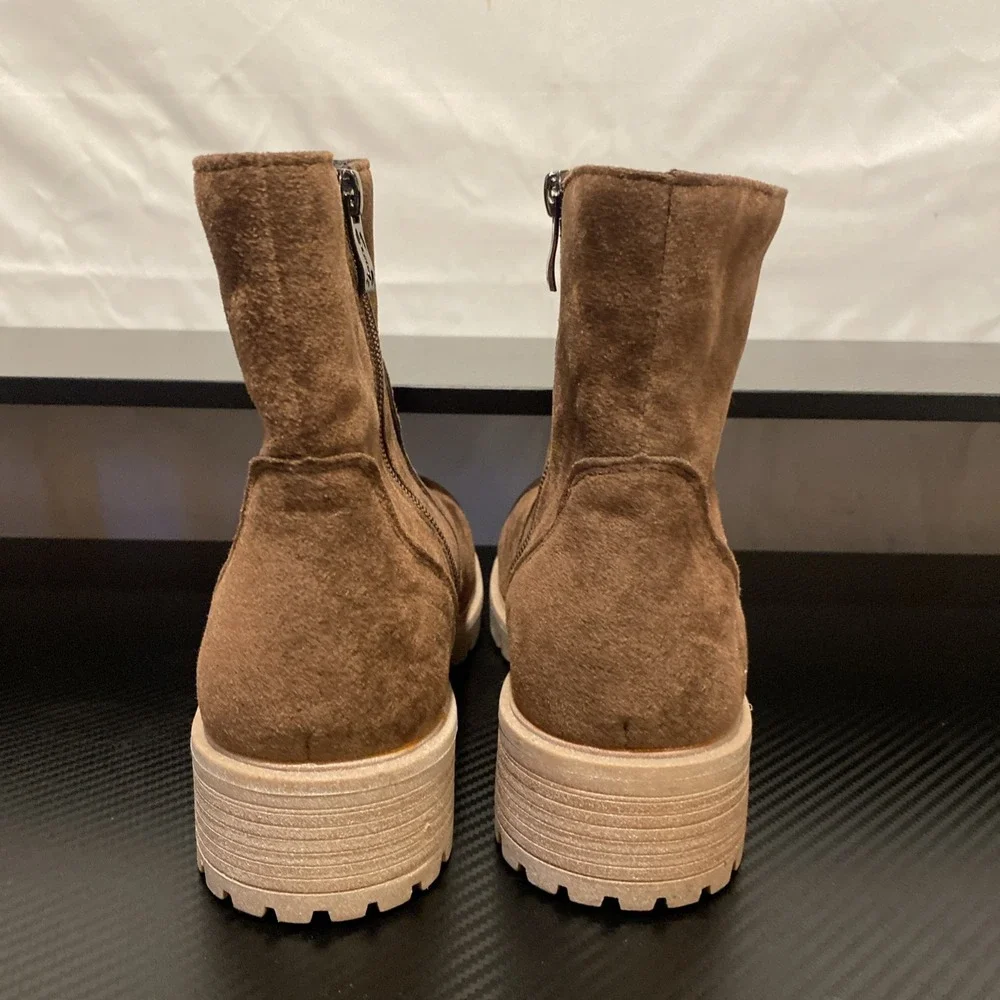 Seven for All Mankind Chelsea Boots Womens 10 Bestie Faux Brown Suede Almond Toe
